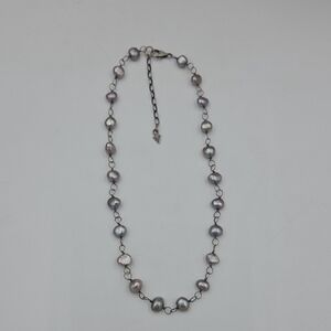 Silpada Sterling Silver Iridescent Gray Pearl Necklace